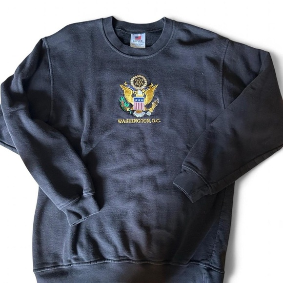 Vintage Washington. D.C. Emblem Crew Neck Black/ Medium. - Picture 2 of 5